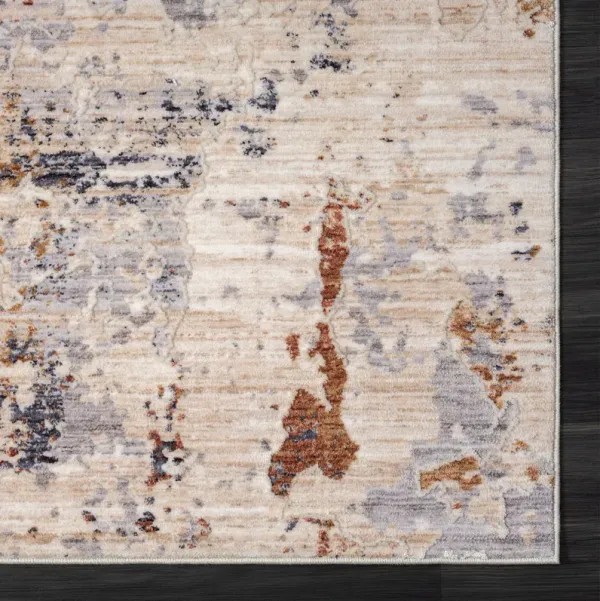 5' x 8' Abstract Polyester Area Rug - Beige