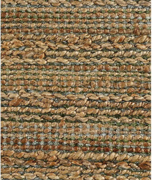 5' x 8' Abstract Hand Woven Non Skid Area Rug - Green