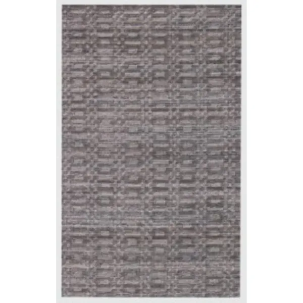 5' x 8' Hand Loomed Area Rug - Charcoal And Rust