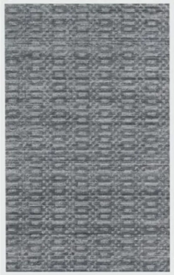 8' x 10' Gray Hand Loomed Area Rug - Charcoal And Dark