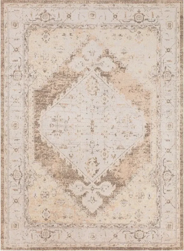 3' x 5' Oriental Power Loom Distressed Washable Area Rug - Sage
