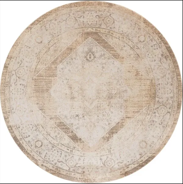 7' x 9' Oriental Power Loom Distressed Washable Area Rug - Sage