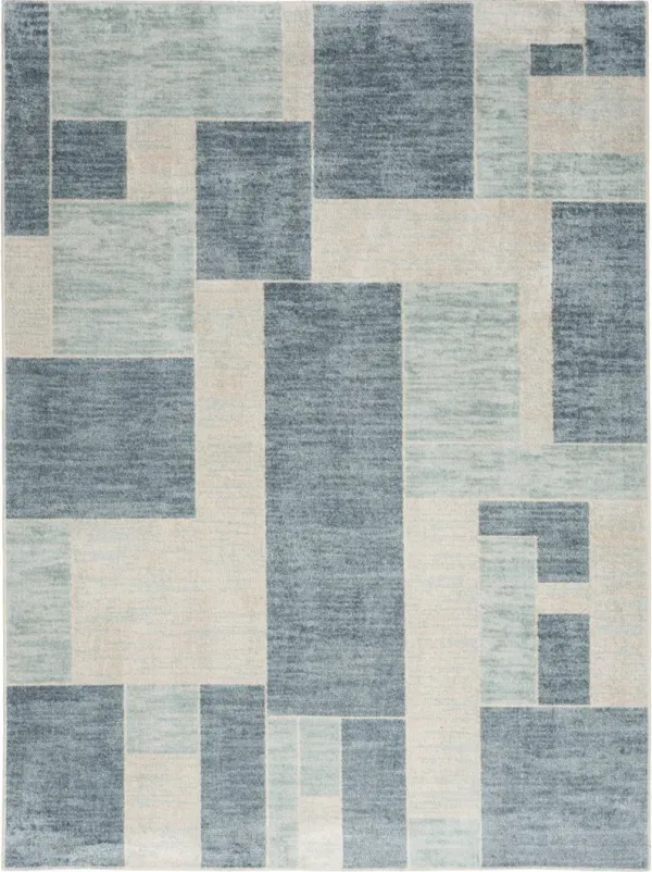 5.3' x 7' Oriental Power Loom Distressed Washable Area Rug - Gray