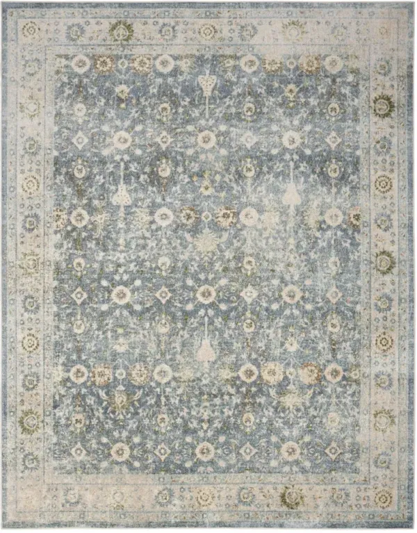 3' x 5' Oriental Power Loom Washable Area Rug - Silver