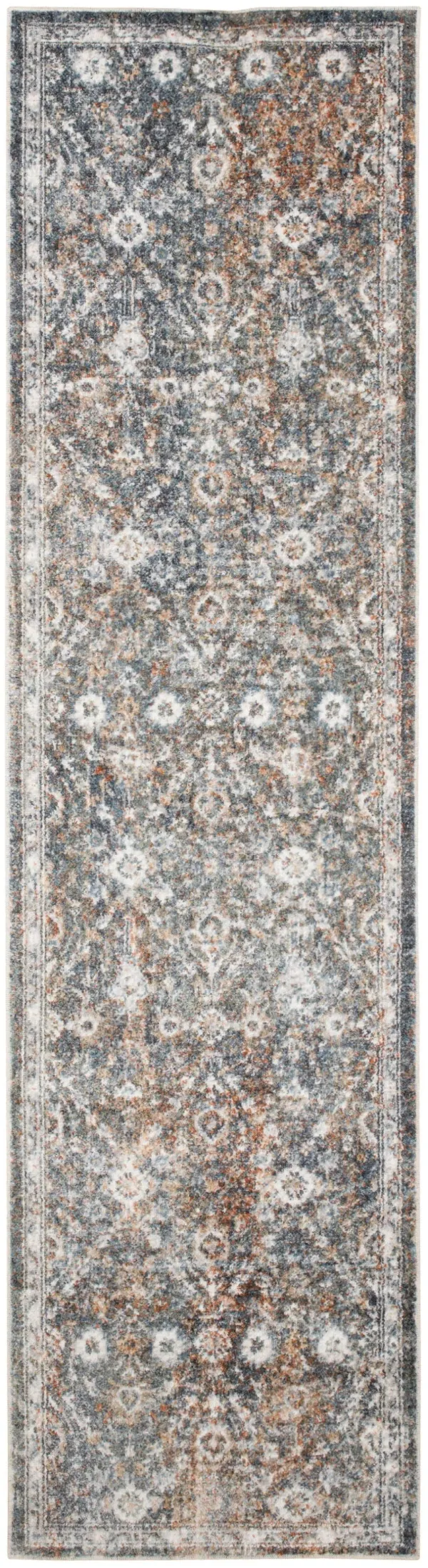 4' x 6' Oriental Power Loom Washable Area Rug - Silver