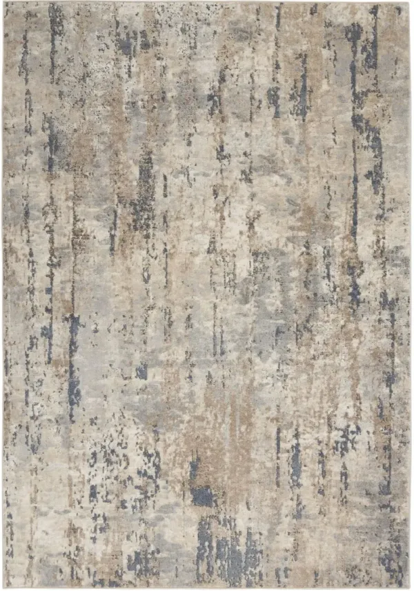 6' x 9' Abstract Power Loom Area Rug - Beige