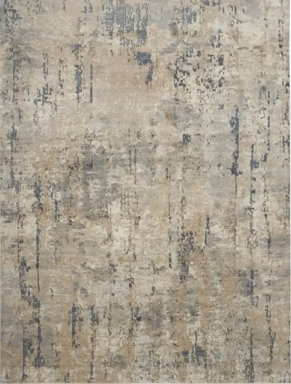 6.6' x 9.5' Abstract Power Loom Area Rug - Beige