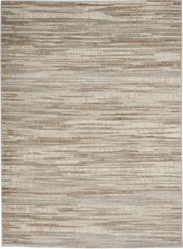 6' x 9' Abstract Power Loom Area Rug - Brown