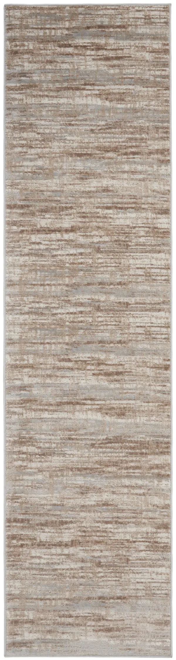 18' Abstract Power Loom Runner Rug - Brown