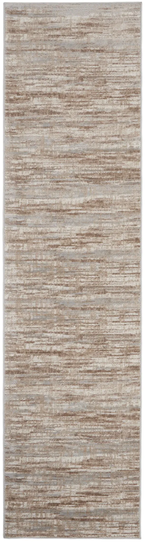 12' Abstract Power Loom Runner Rug - Brown