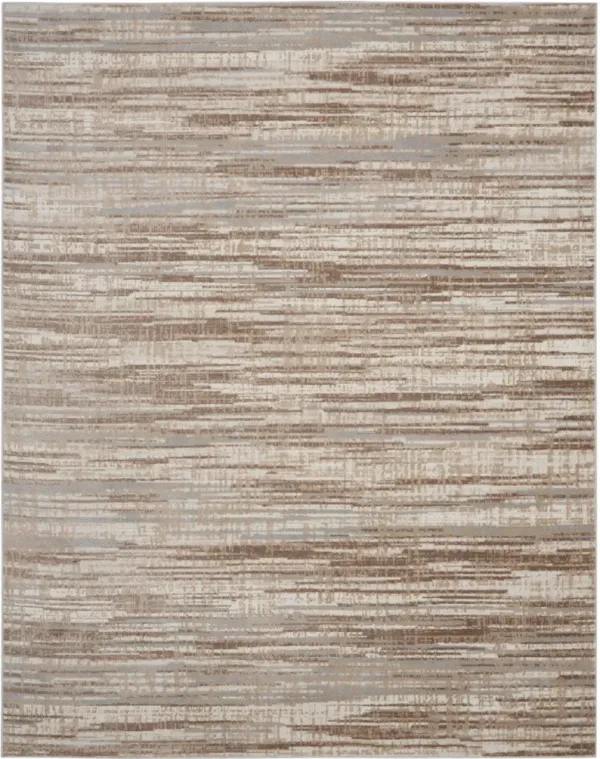 7' x 10' Abstract Power Loom Area Rug - Brown