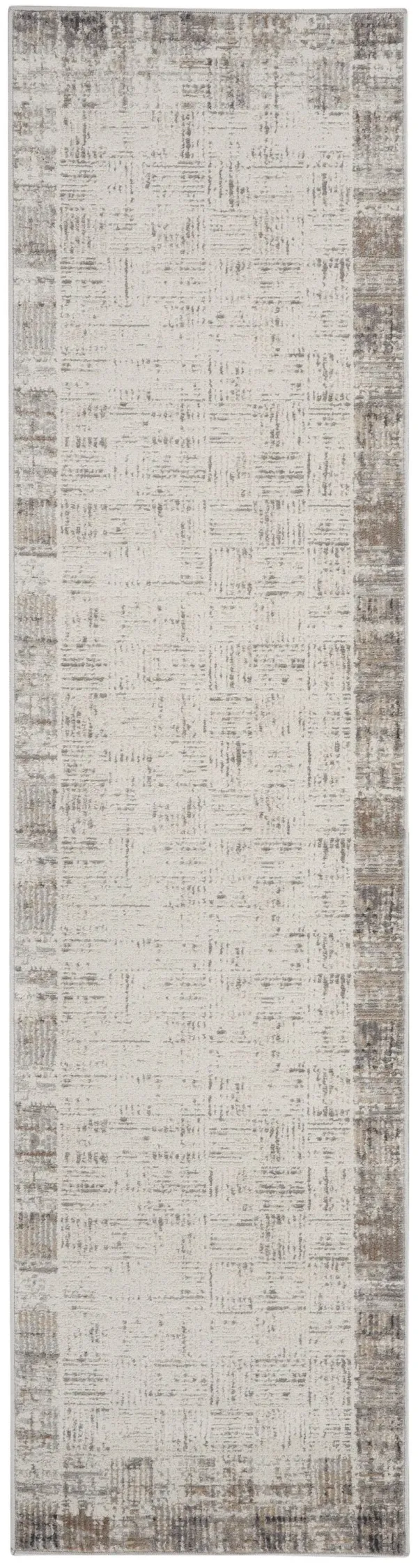 20' Abstract Power Loom Runner Rug - Gray