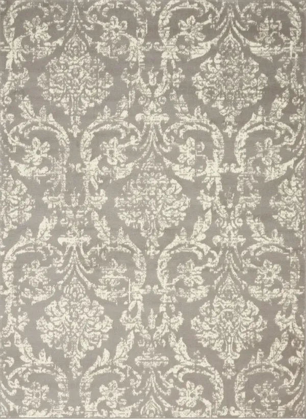 4' x 6' Damask Power Loom Area Rug - Gray