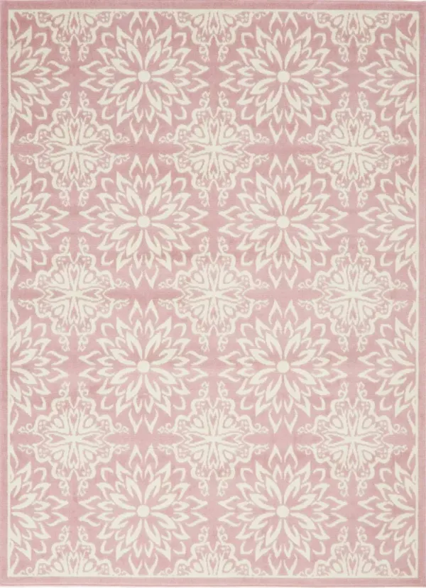 4' x 6' Floral Power Loom Area Rug - Pink