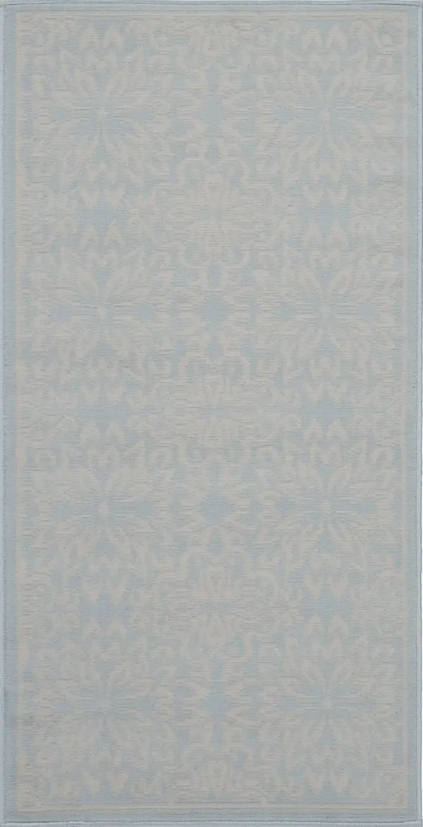 2' x 4' Floral Power Loom Area Rug - Light Blue