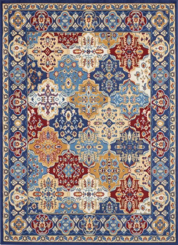 5' x 7' Damask Power Loom Area Rug - Red