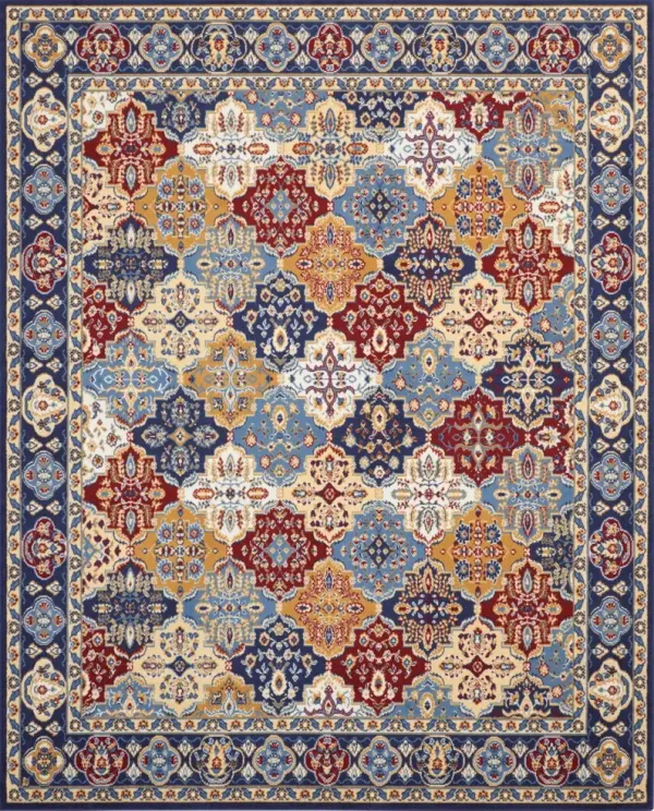 8' x 10' Damask Power Loom Area Rug - Red
