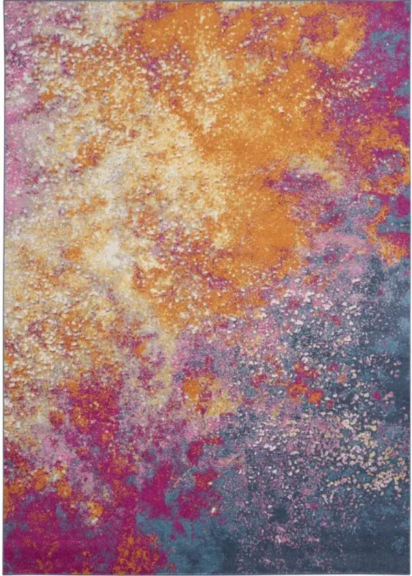 9' x 12' Abstract Power Loom Area Rug - Blue