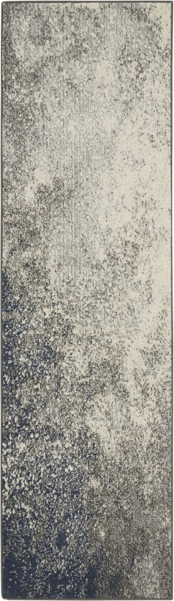 10' Abstract Power Loom Runner Rug - Black