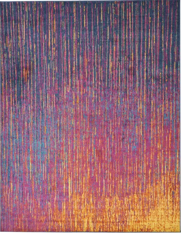 9' x 12' Abstract Power Loom Area Rug - Fuchsia
