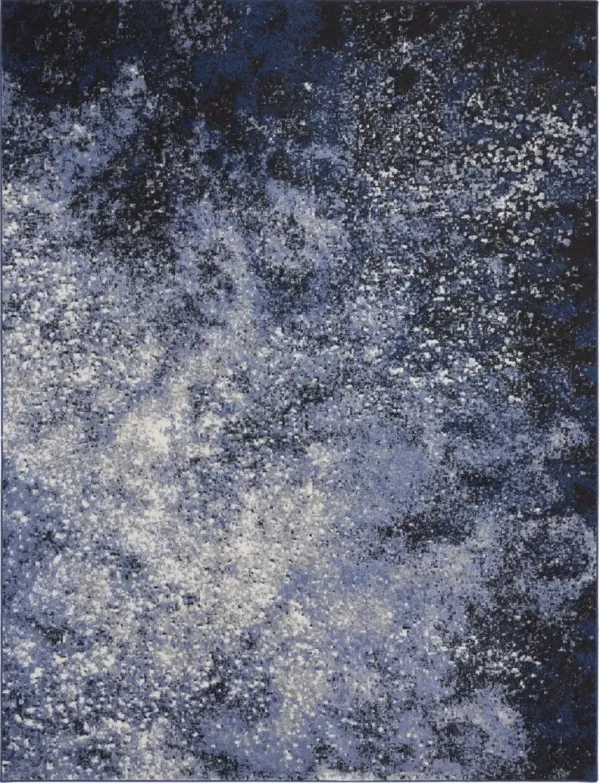 8' x 10' Abstract Power Loom Distressed Area Rug - Light Blue