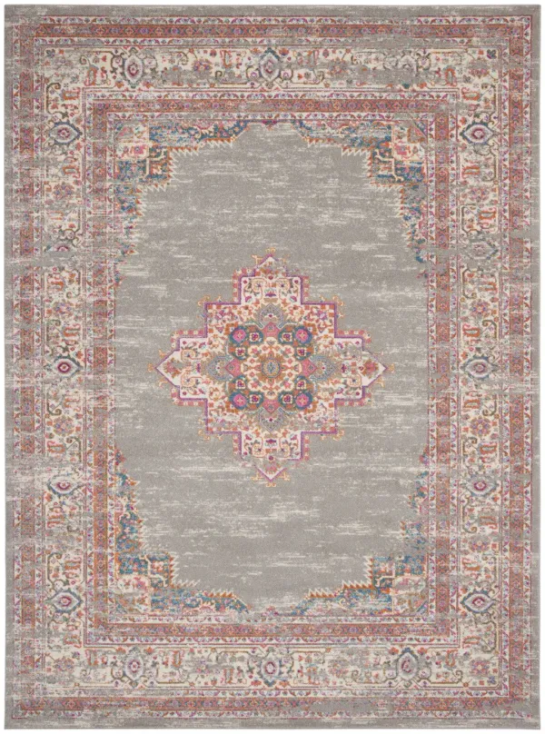 10' x 14' Moroccan Power Loom Distressed Area Rug - Blue