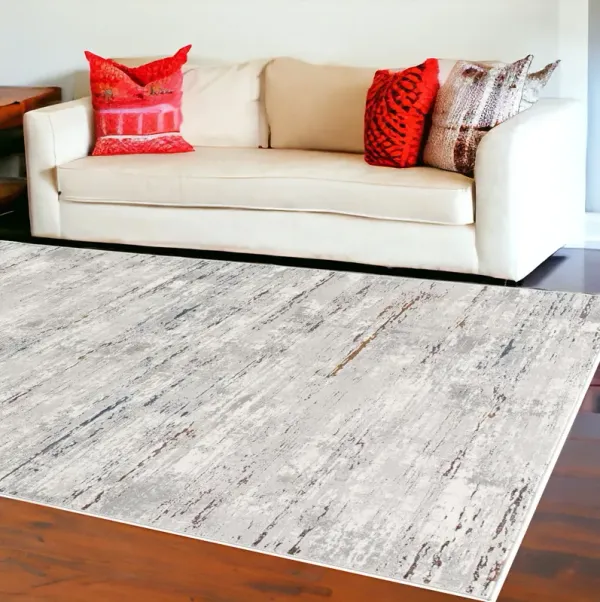 9' x 12' Abstract Washable Non Skid Area Rug - Gray