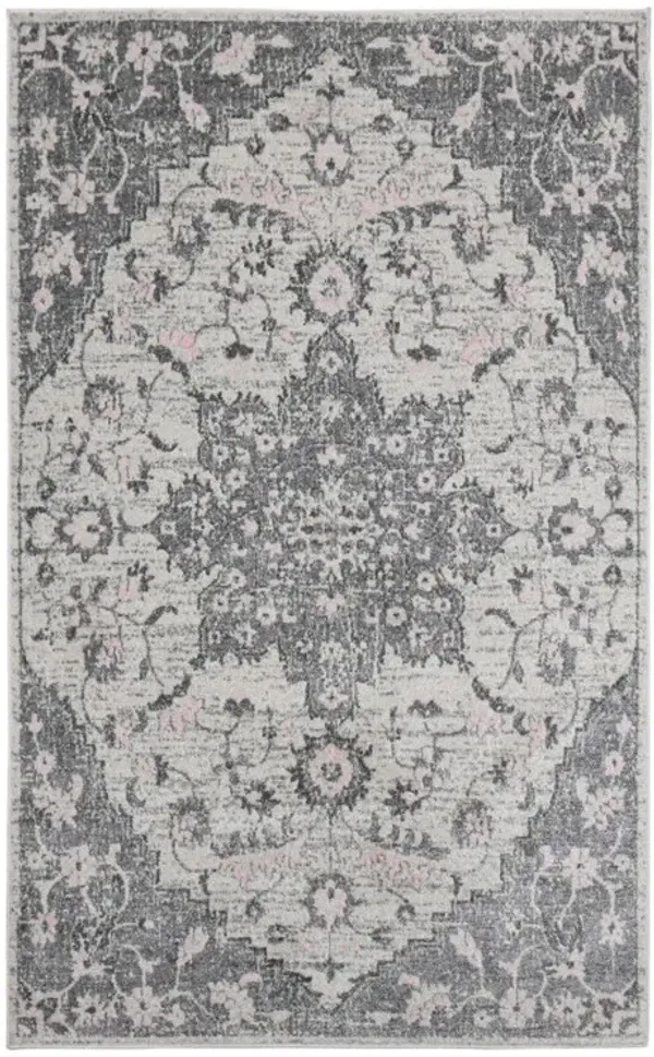 8.8' x 11.8' Medallion Power Loom Area Rug - Gray