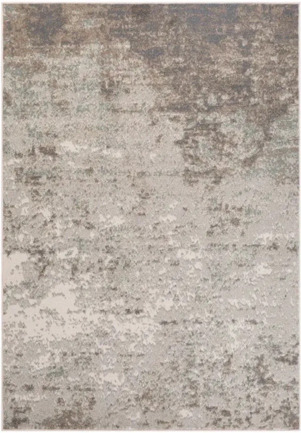 9' x 12' Gray Abstract Power Loom Area Rug - Gray And Dark