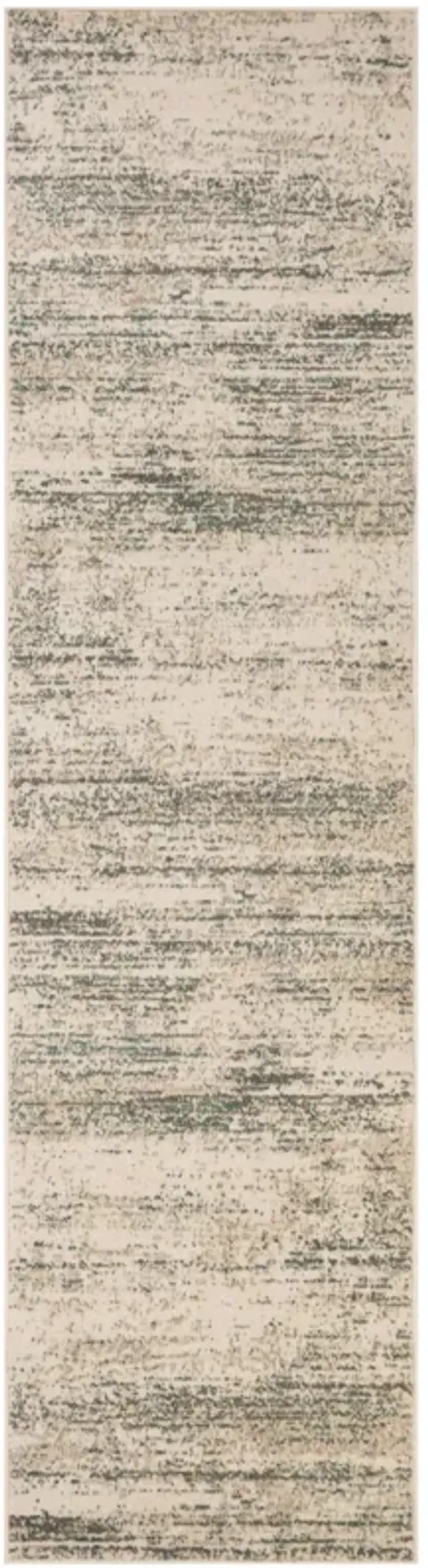 10' Abstract Power Loom Runner Rug - Gray And Ivory