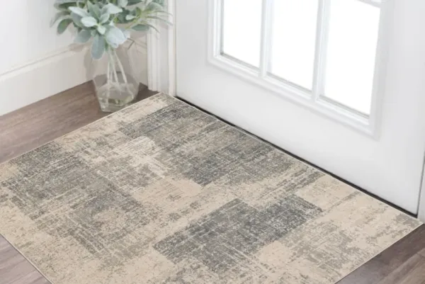 1.8' x 2.9' Blue Abstract Power Loom Area Rug - Gray And Light