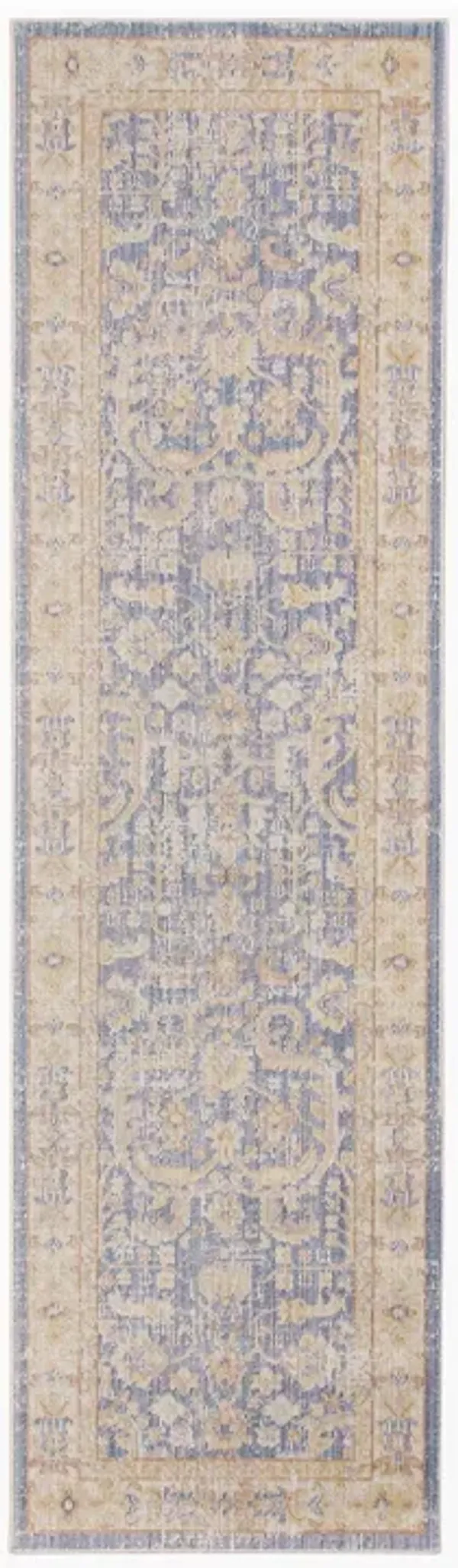 8' Floral Power Loom Runner Rug - Lavender And Orange