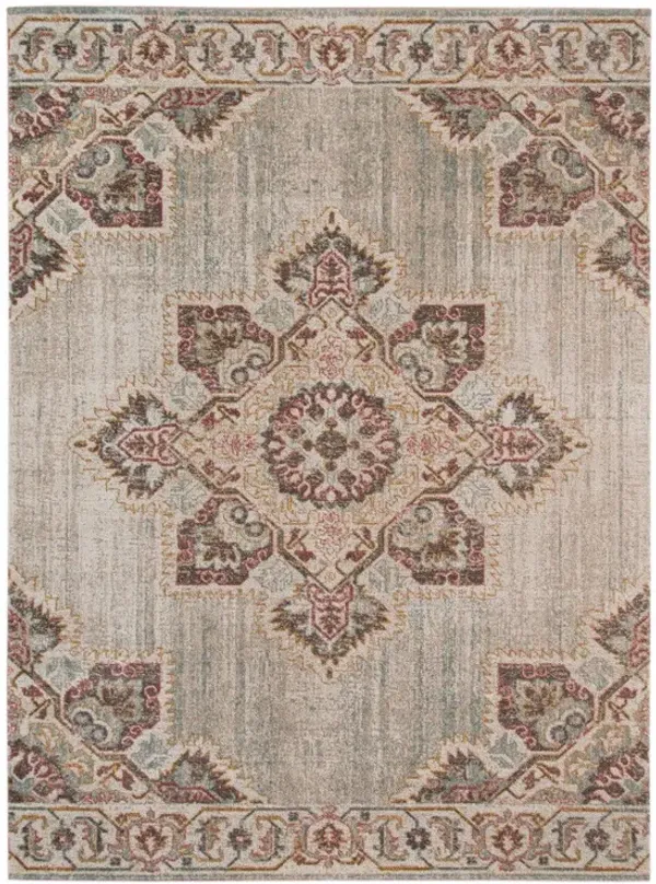 7' x 9' Medallion Power Loom Area Rug - Beige And Rust