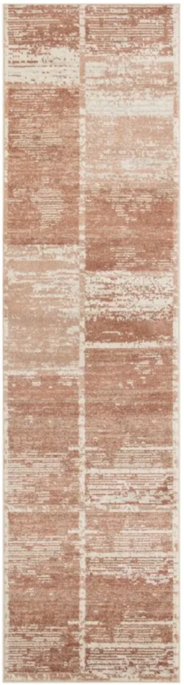 10' Geometric Power Loom Runner Rug - Sand And Ivory