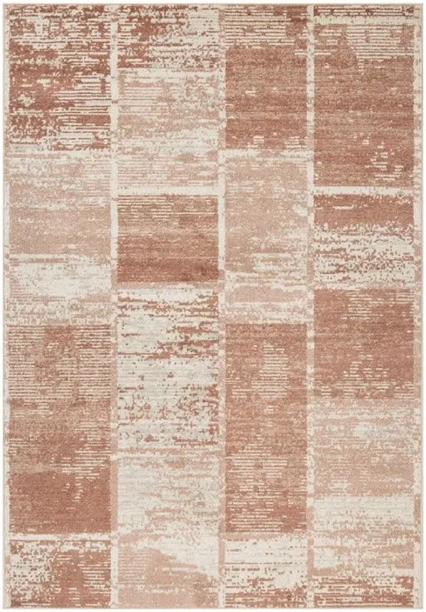 8' x 10' Geometric Power Loom Area Rug - Sand And Ivory