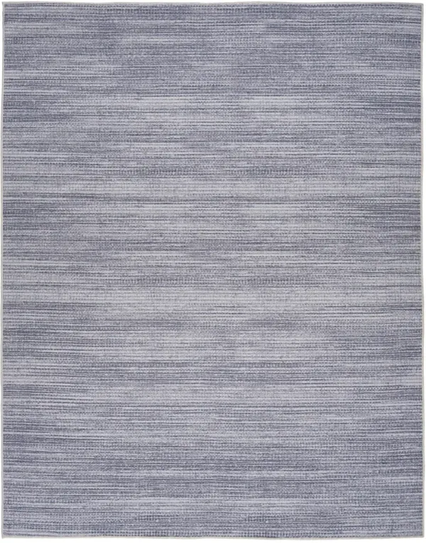 5.2' x 7' Abstract Power Loom Washable Non Skid Area Rug - Gray And Ivory