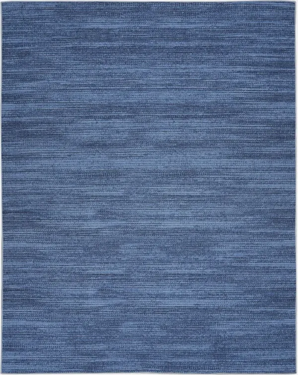 8' x 10' Abstract Power Loom Washable Non Skid Area Rug - Blue And Gray