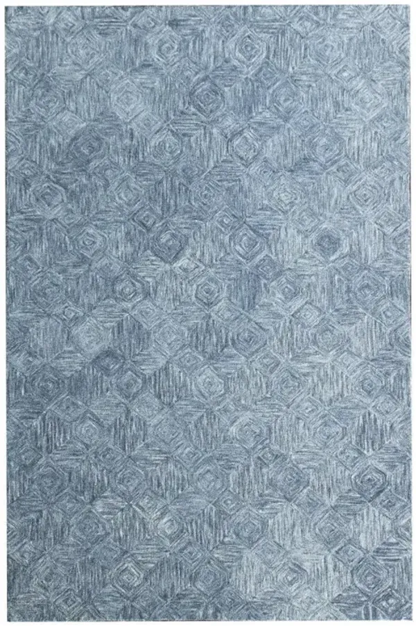 9' x 12' Wool Geometric Hand Tufted Area Rug - Blue