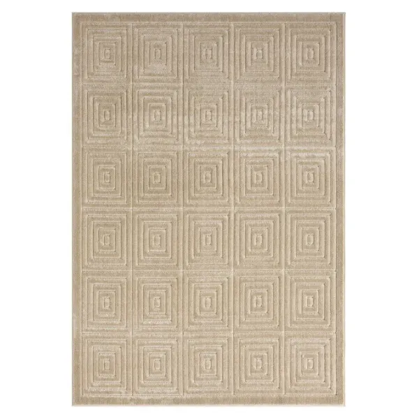 5' x 7' Geometric Area Rug - Beige