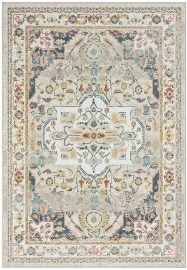 8' x 2.6' Abstract Runner Rug - Ivory