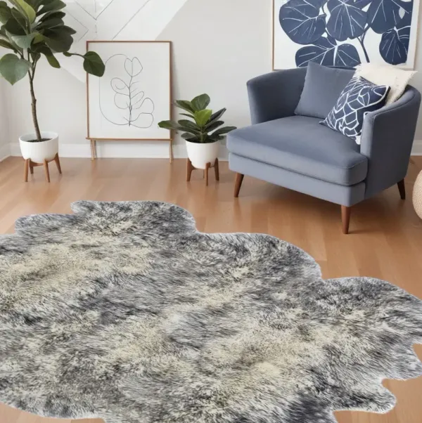 5' x 6' Sheepskin Handmade Area Rug - Gray