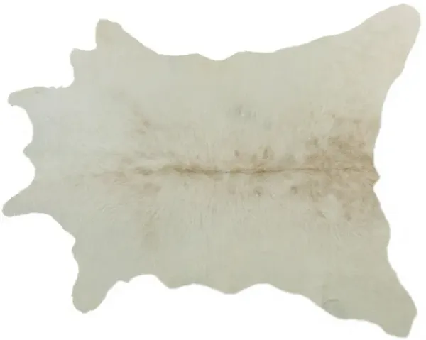 2' x 3' Cowhide Hand Knotted Area Rug - Off White