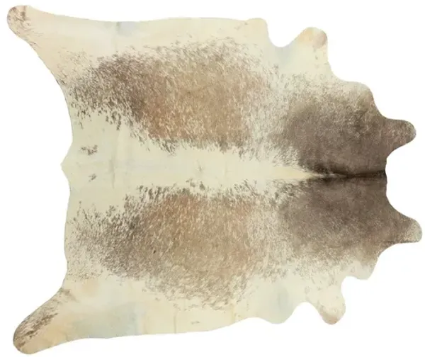 5' x 7' Cowhide Hand Knotted Area Rug - Light Brown And White