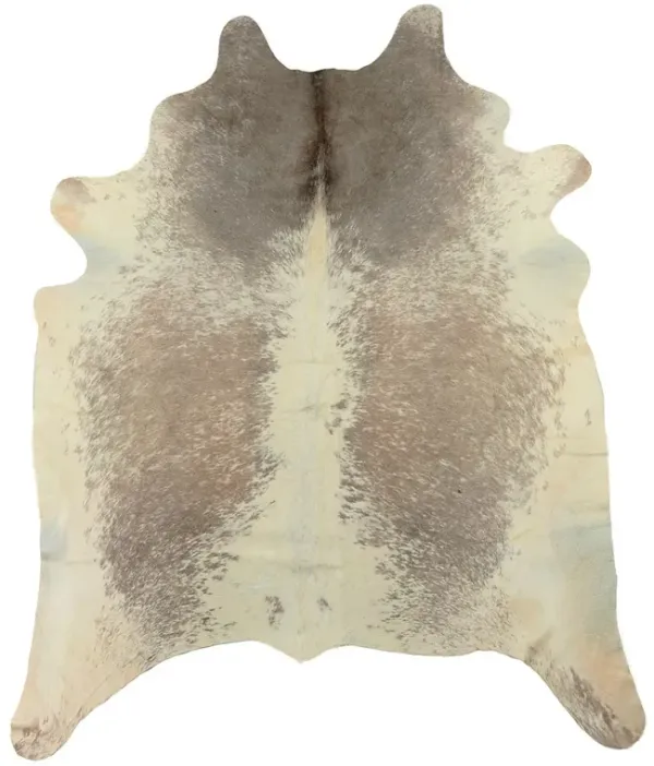 6' x 7' Cowhide Hand Knotted Area Rug - White And Brown