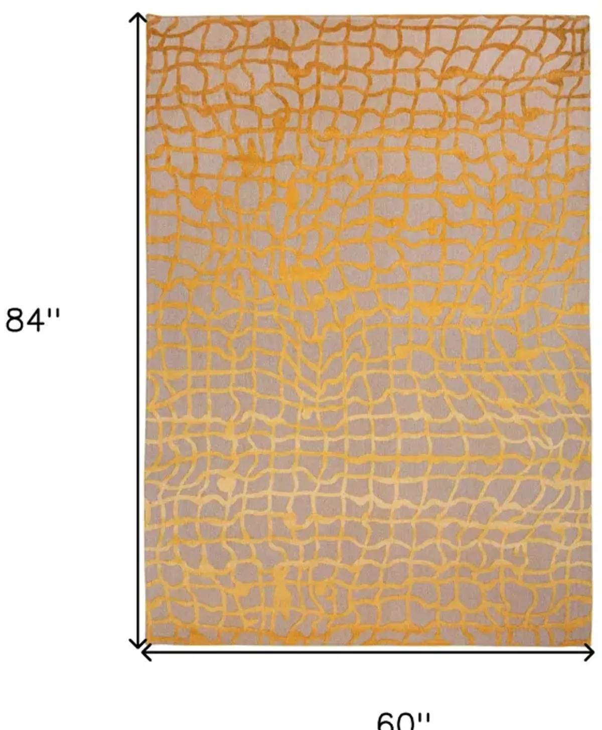 5' x 7' Abstract Non Skid Area Rug - Orange And Gray