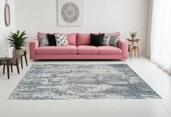 10' x 14' Abstract Area Rug - Gray And Ivory