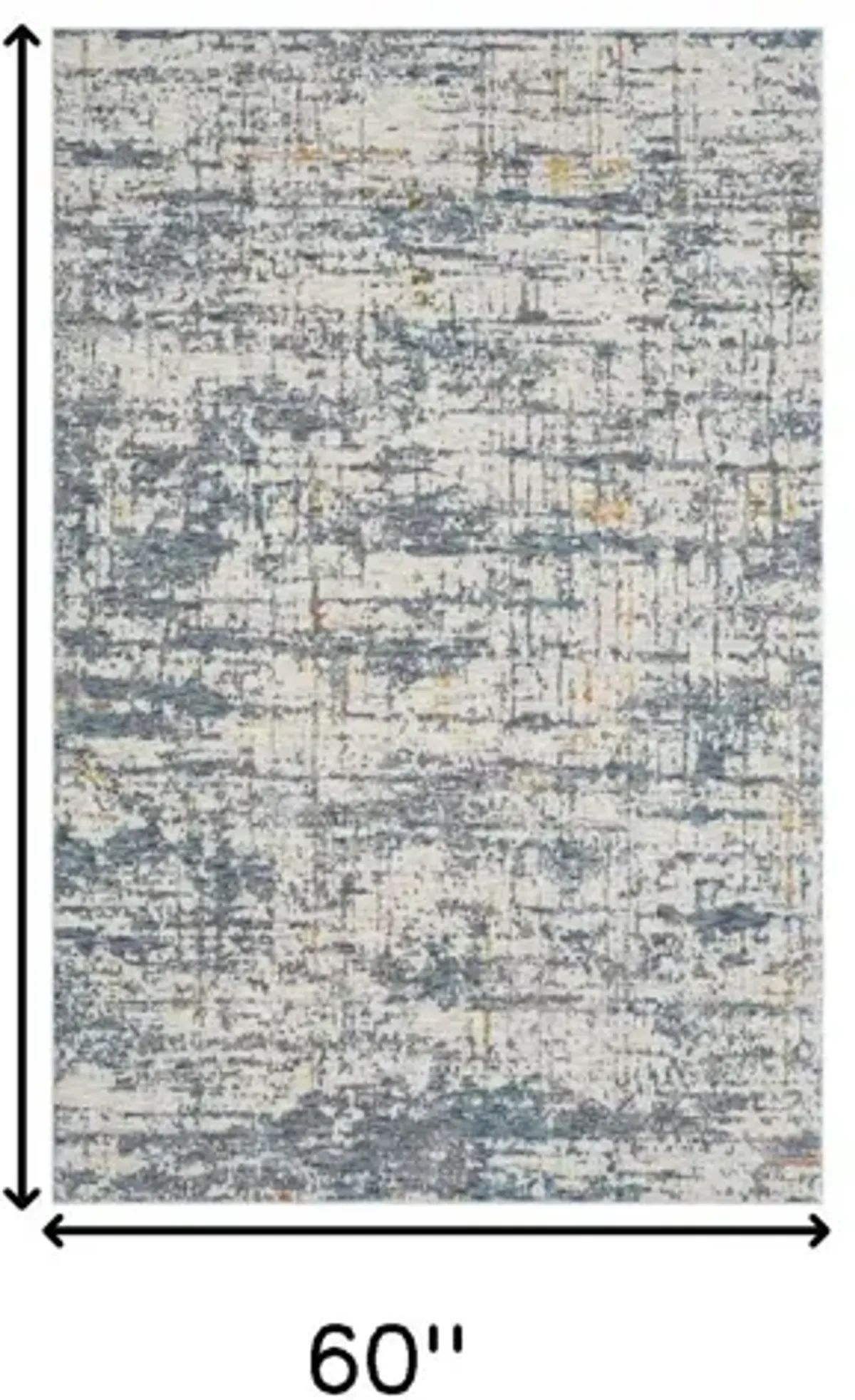 5' x 8' Abstract Area Rug - Blue And Ivory