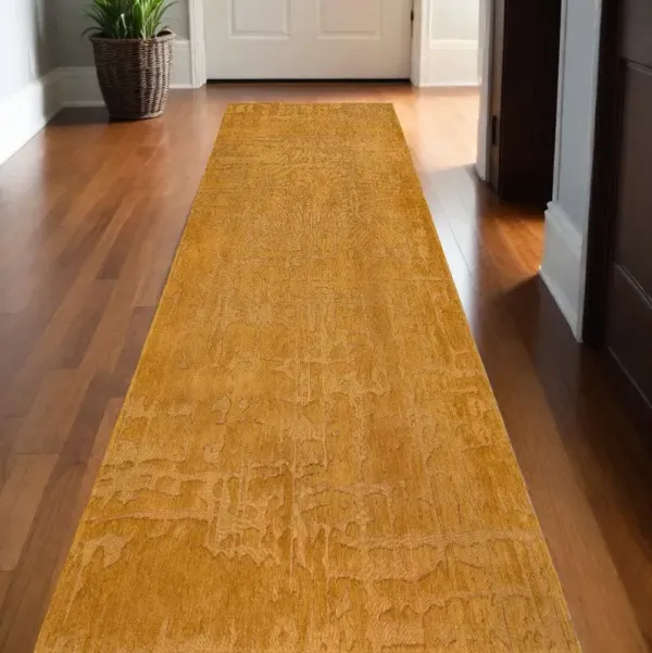 8' x 2.6' Abstract Non Skid Area Rug - Yellow