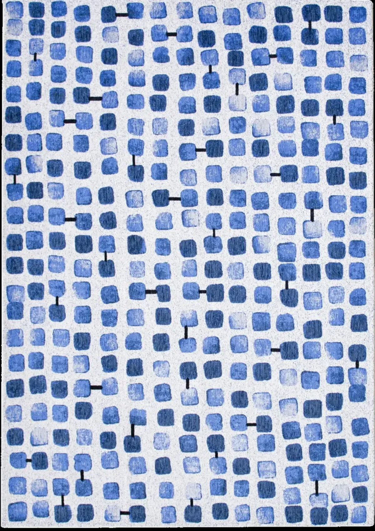 9' x 13' Geometric Non Skid Area Rug - Blue