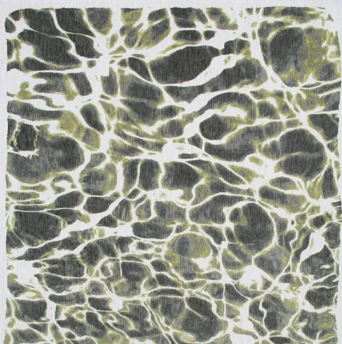 8' x 11' Abstract Non Skid Area Rug - Green And White